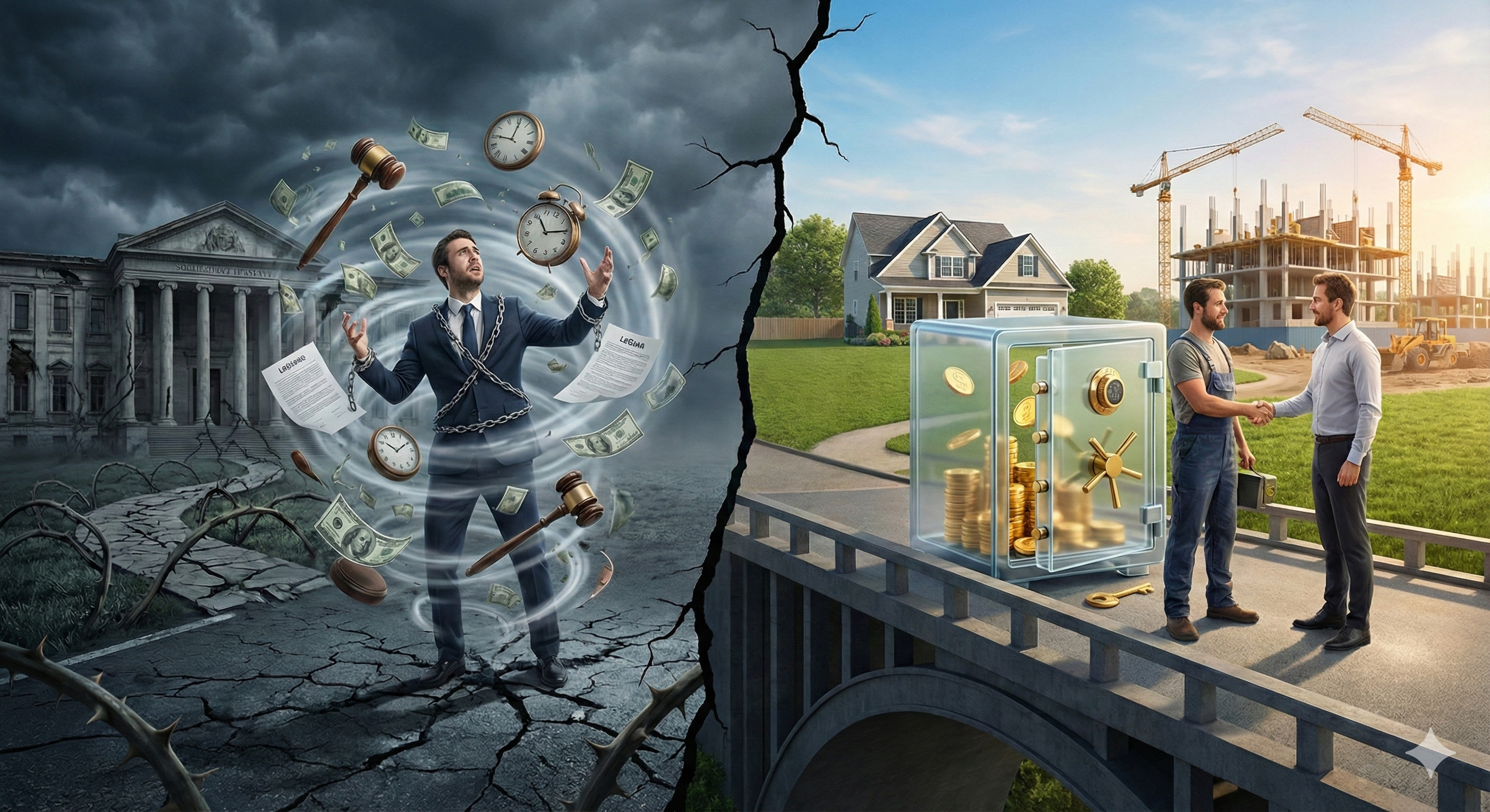 Image for Litige Chantier - La Médiation vs Le Tribunal. Pourquoi Personne ne Gagne Jamais au Tribunal.